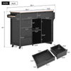 Versatile Kitchen Cart with Rubber Wood Top and Smart Storage