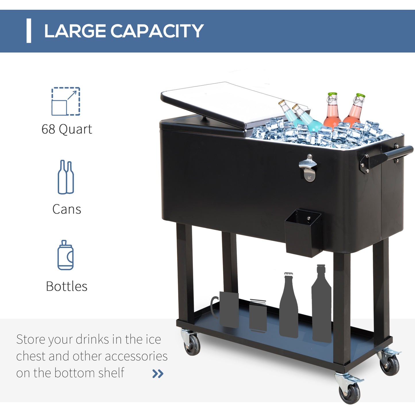 Party Pro Rolling Cooler Cart