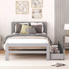 Chic Grey Twin Platform Bed with Storage Drawers