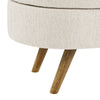 Cozy Beige Oval Storage Ottoman