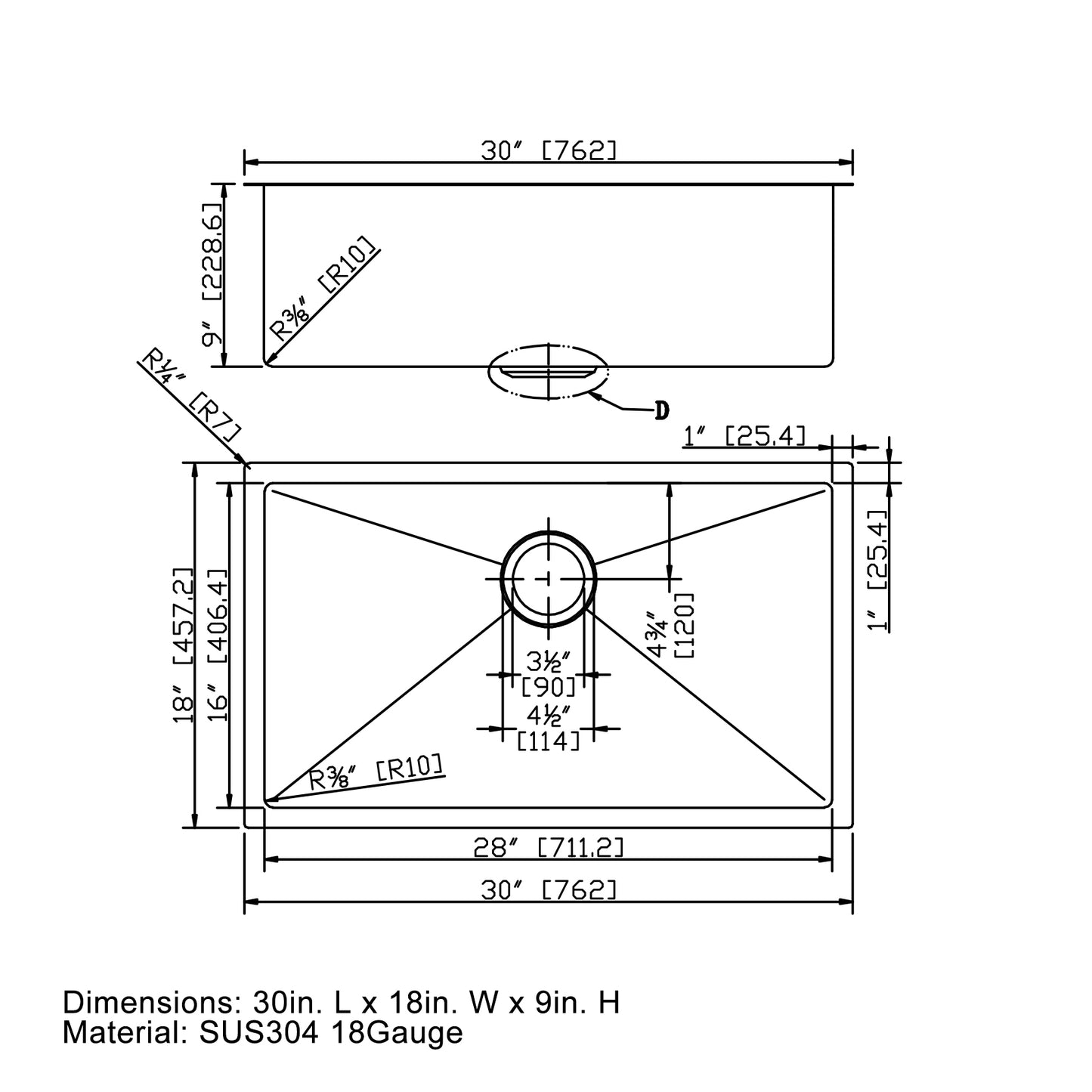 Sleek Undermount Kitchen Sink with Grid