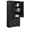 Sleek Black Bathroom Storage Cabinet with Adjustable Shelves