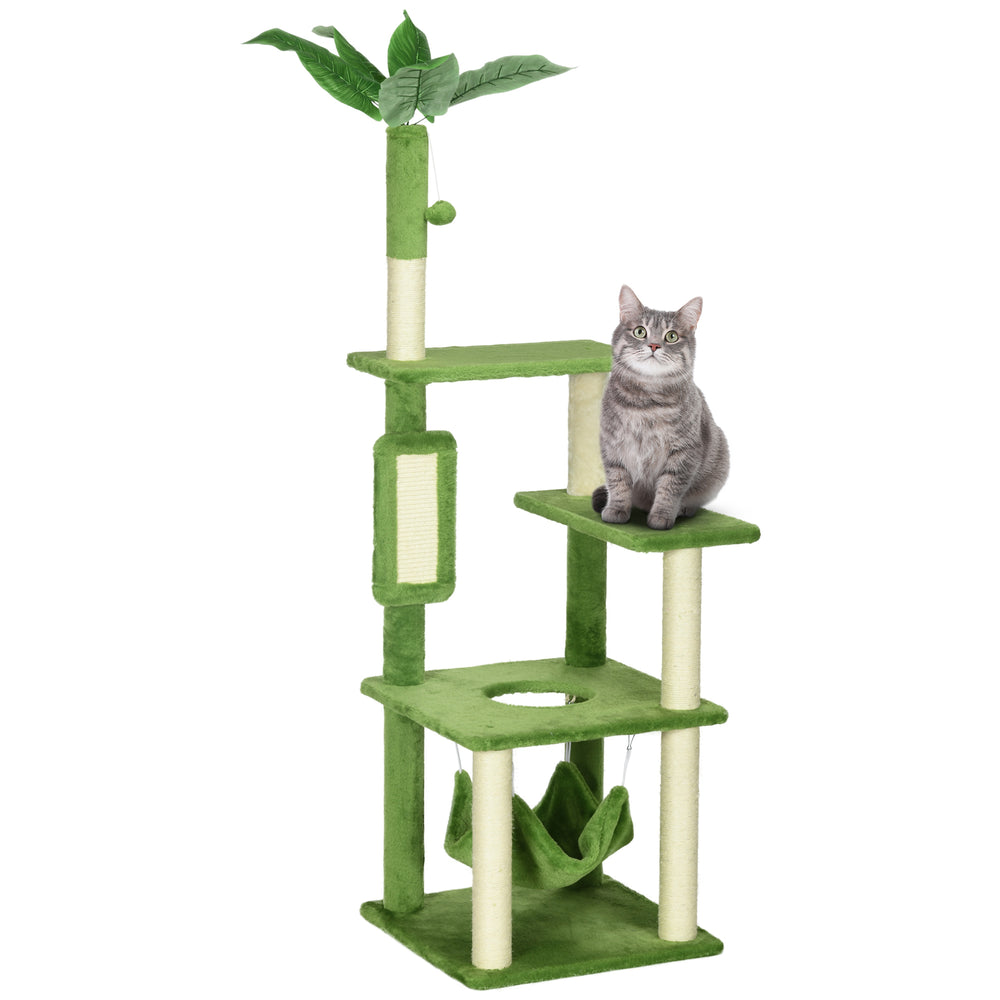 Cozy Cat Haven Tower with Hammock and Scratching Post