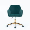 Chic Velvet Spin Chair with Gold Legs - Dark Green