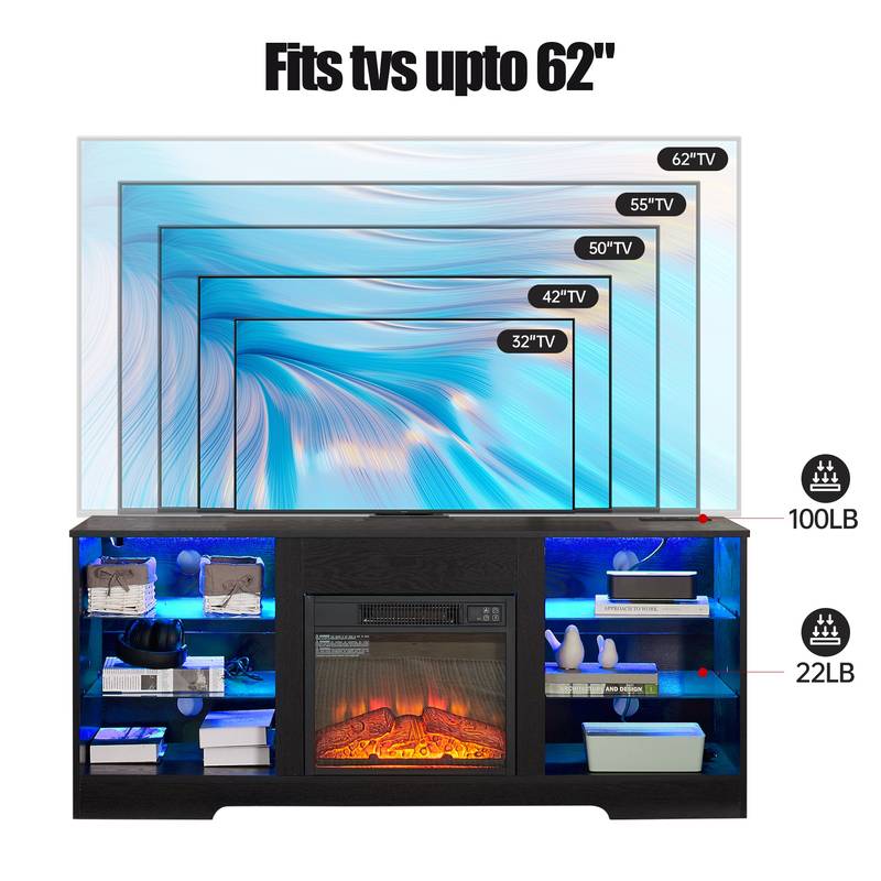 CozyGlow Electric Fireplace TV Stand