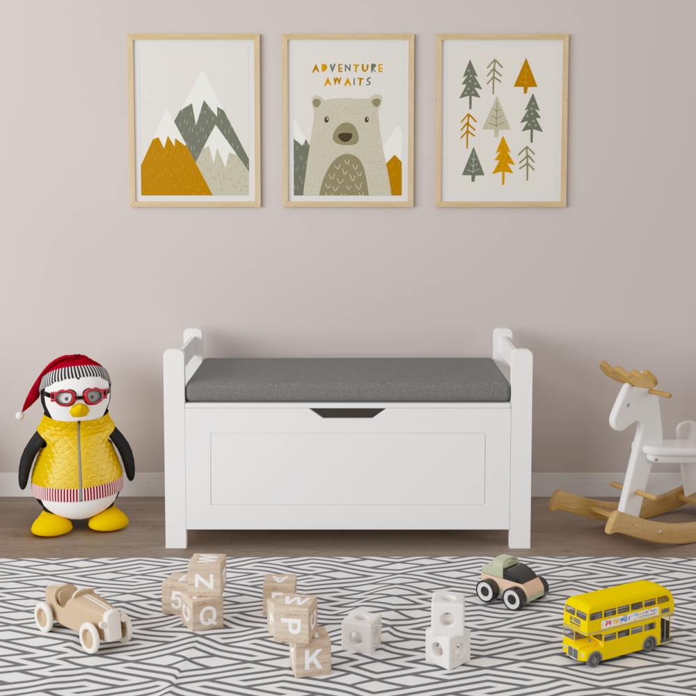 Cozy Kids Toy Chest – Stylish Storage Seat for Playroom Fun!