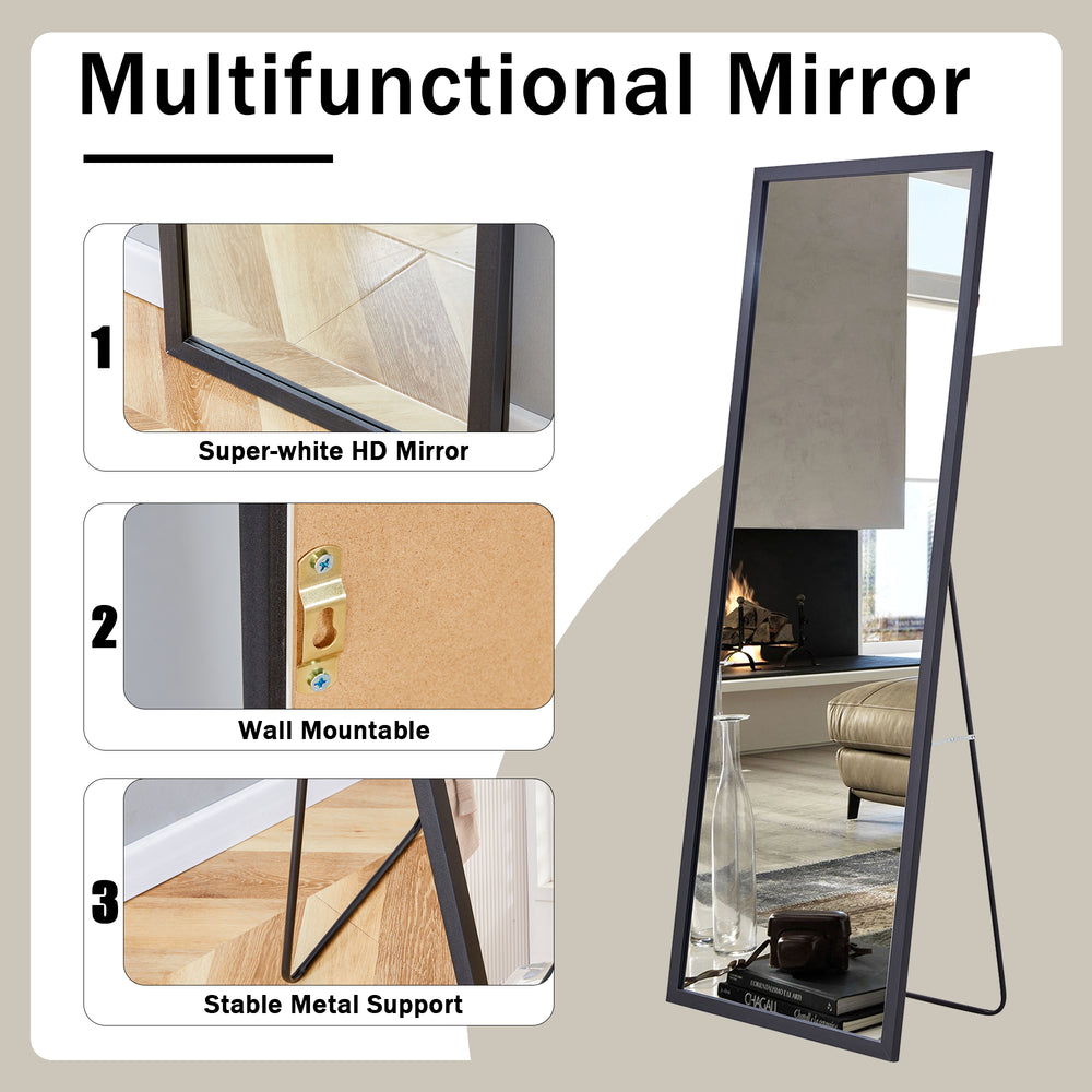 Stylish Black Full-Body Mirror