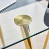 Sleek Glass Dining Table with Gold Legs