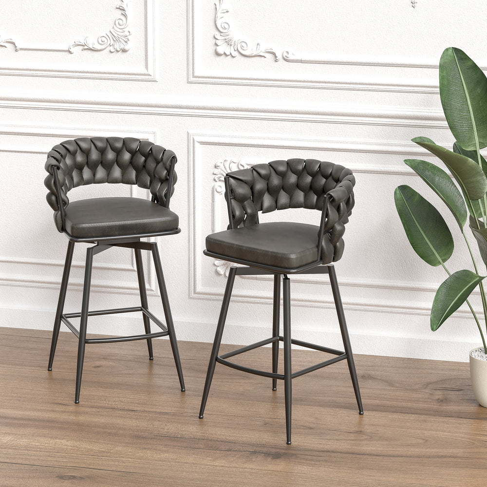 Chic Tan Swivel Bar Stool Set