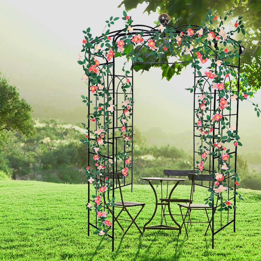 Chic Black Garden Arch for Celebrations