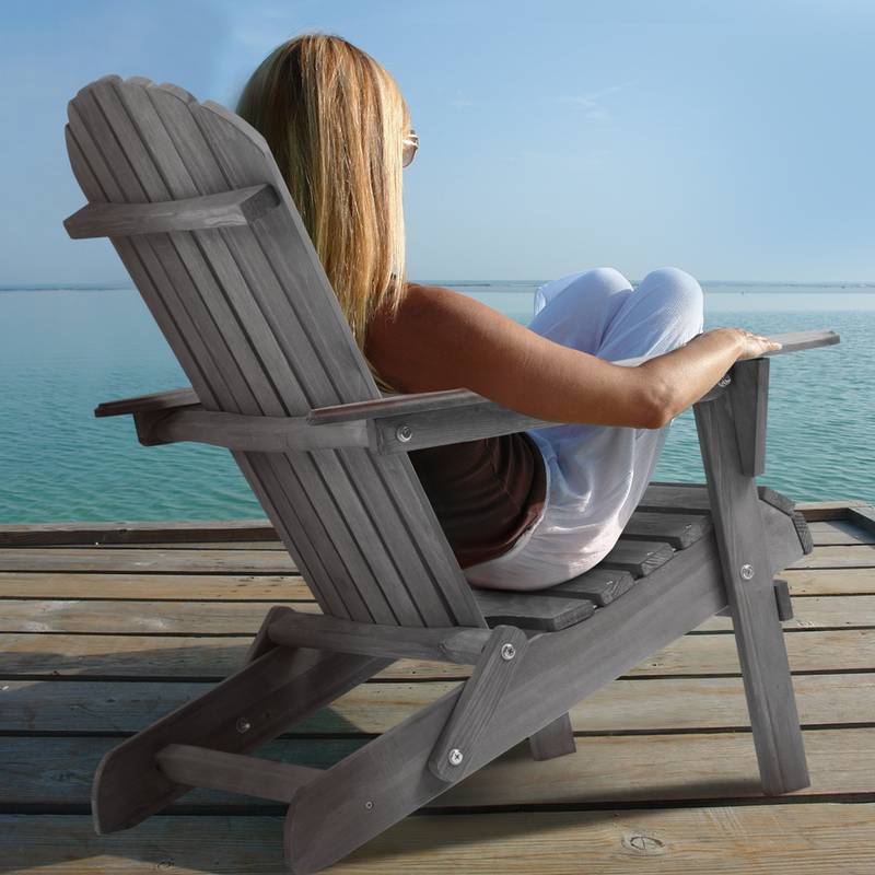 Cedar Folding Adirondack Lounge Chairs - Set of Two