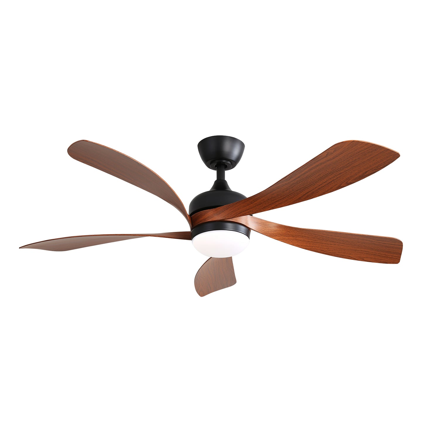 Sleek Black Ceiling Fan with Remote and Dimmable LED Light