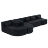 Chic Black Modular Sofa with Loungers and Plush Pillows