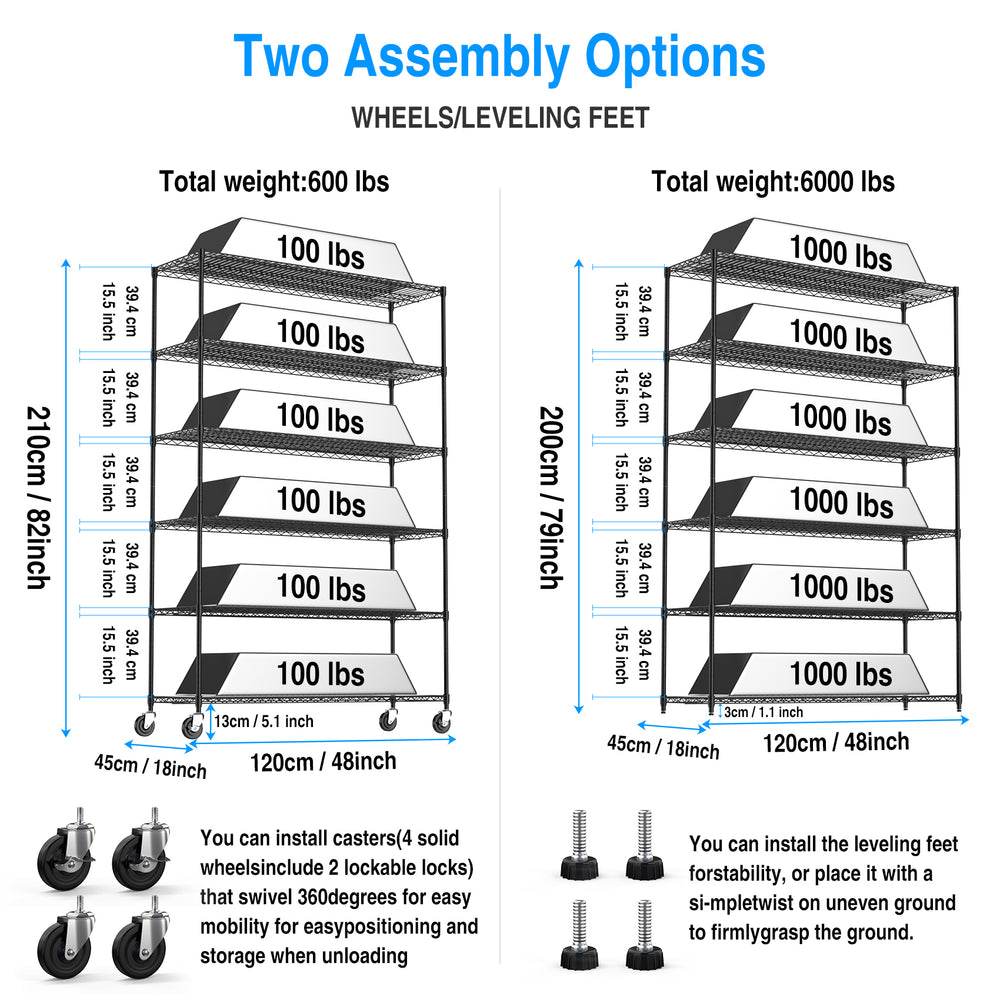 Rolling Heavy-Duty Storage Shelves