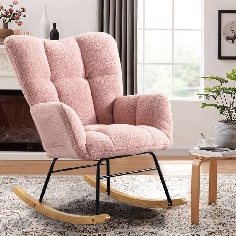Cozy Pink Teddy Rocker