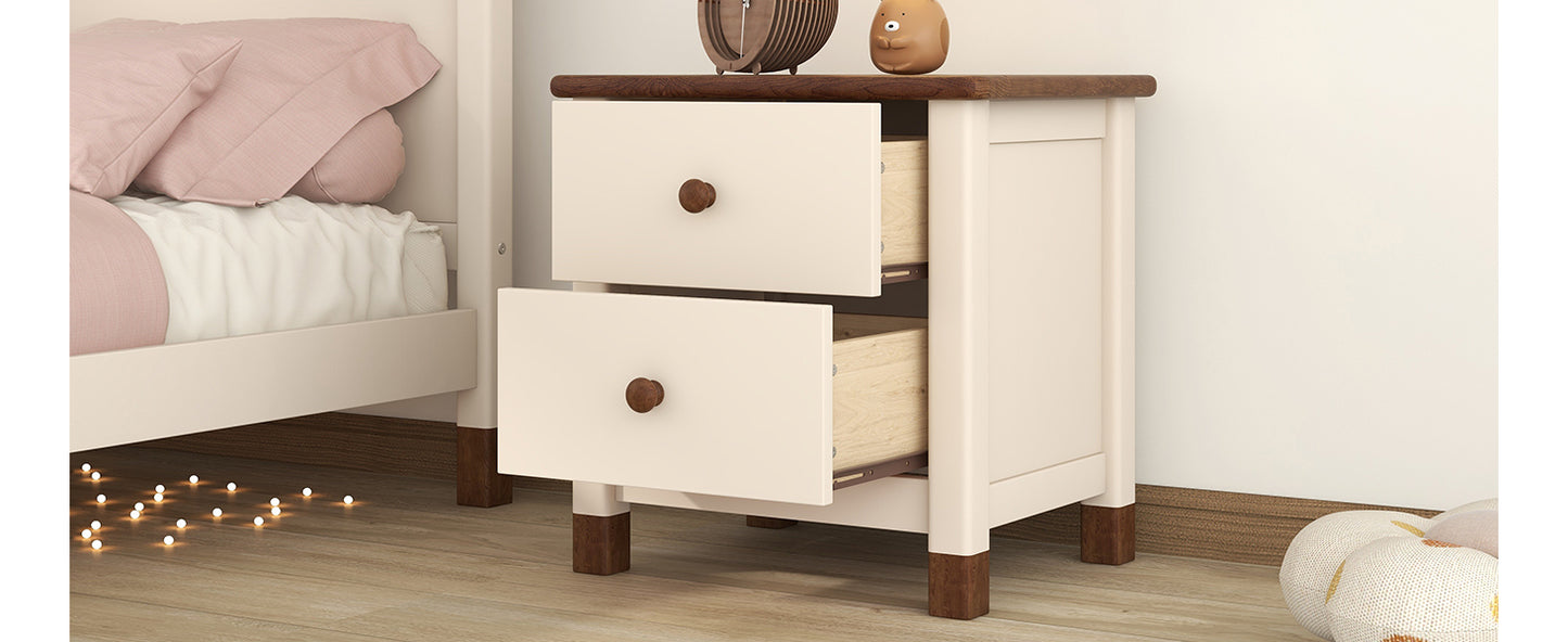 Charming Kids’ Nightstand with Two Drawers