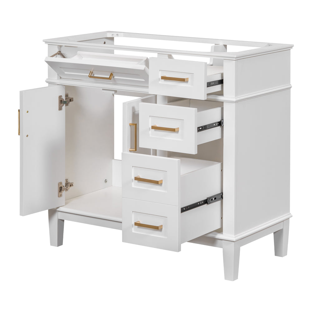 Sleek White Modern Bathroom Vanity Cabinet