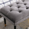 Chic Velvet Tufted Bench with Metal Legs