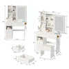 Chic Space-Saver Vanity Set with LED Mirror & Power Hub