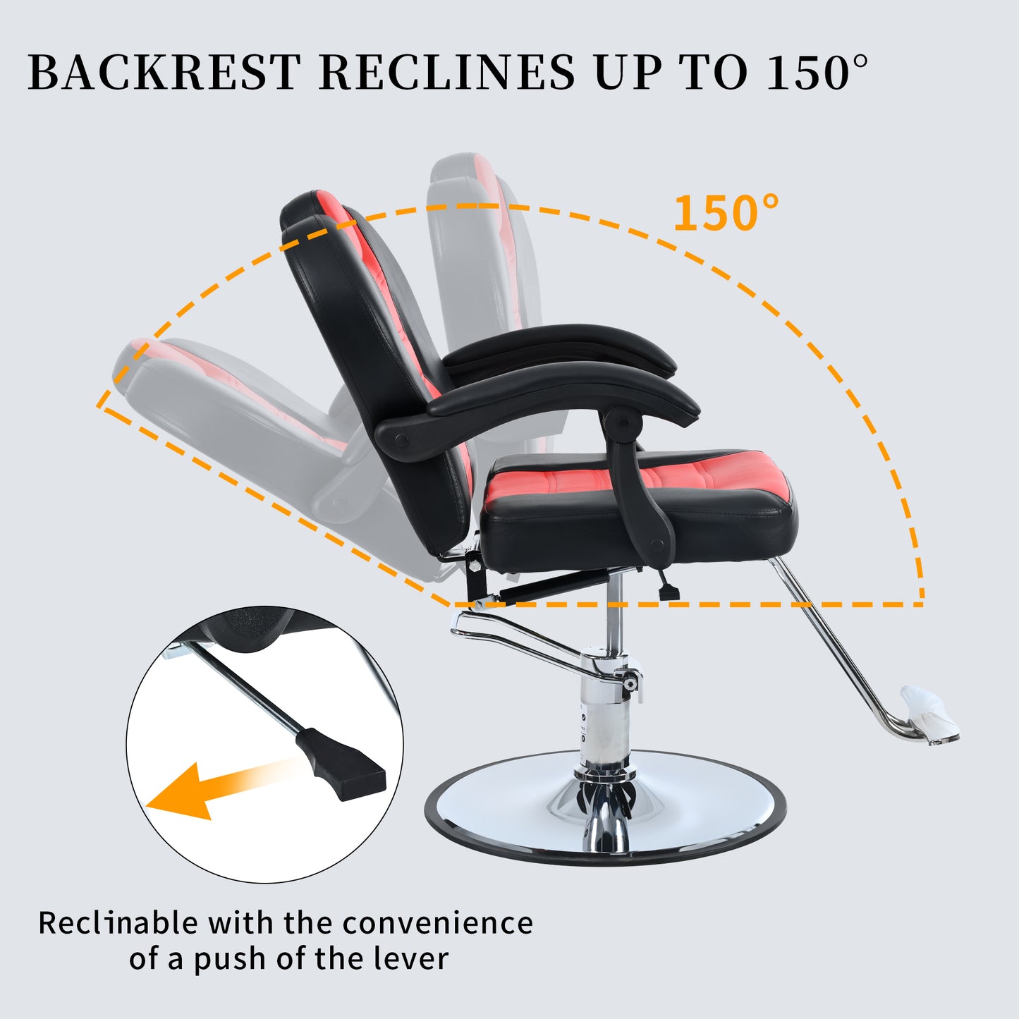 Stylish Reclining Salon Chair for Hair Stylists