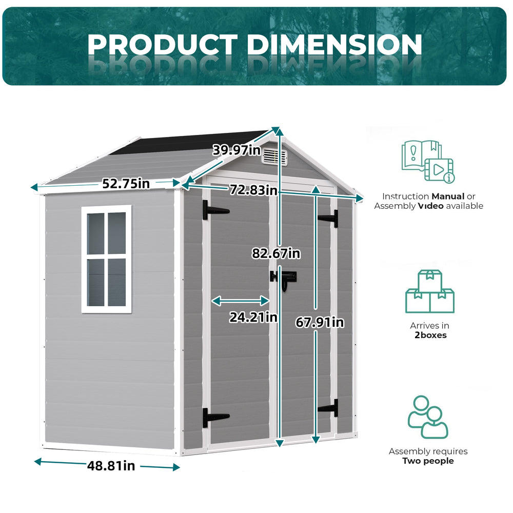 Weather-Resistant Outdoor Storage Shed for Garden & Pool