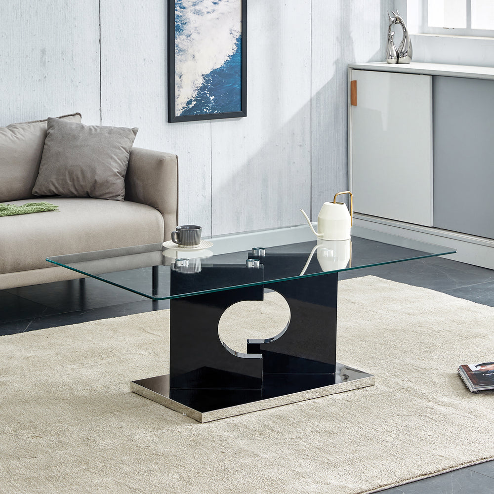 Sleek Glass Top Coffee Table