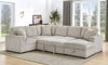 Cozy Khaki U-Shaped Sofa Bed with USB & Storage