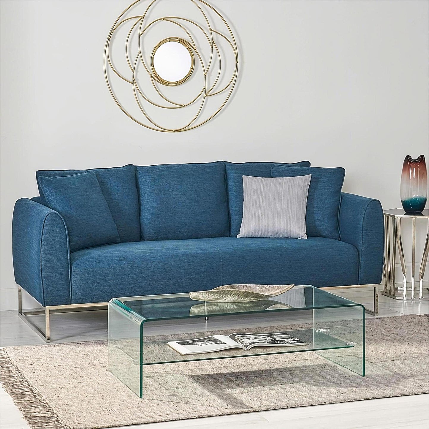 Navy Bliss Small Space Sofa