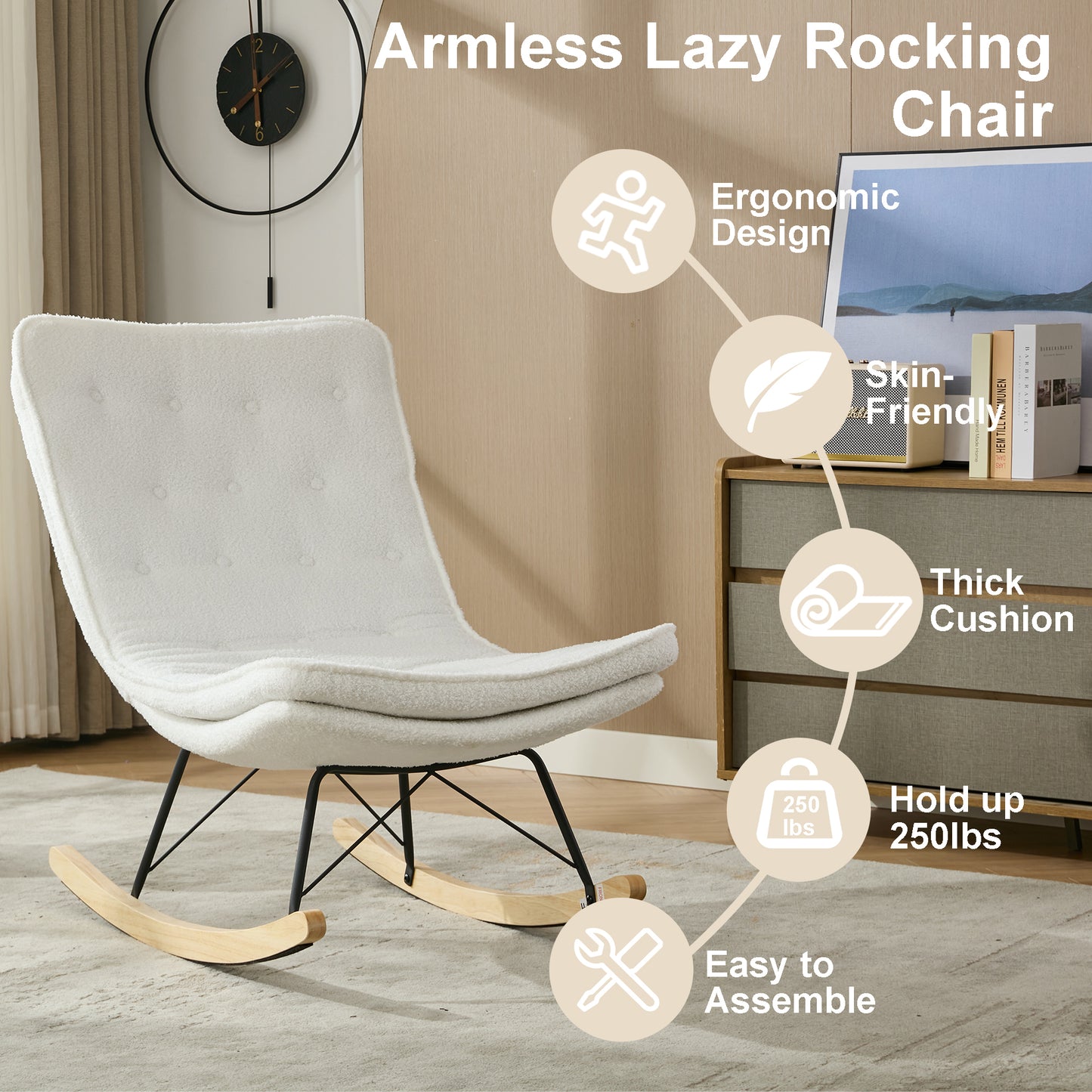 Cozy Rocker Lounge Chair - Stylish & Relaxing for Any Space