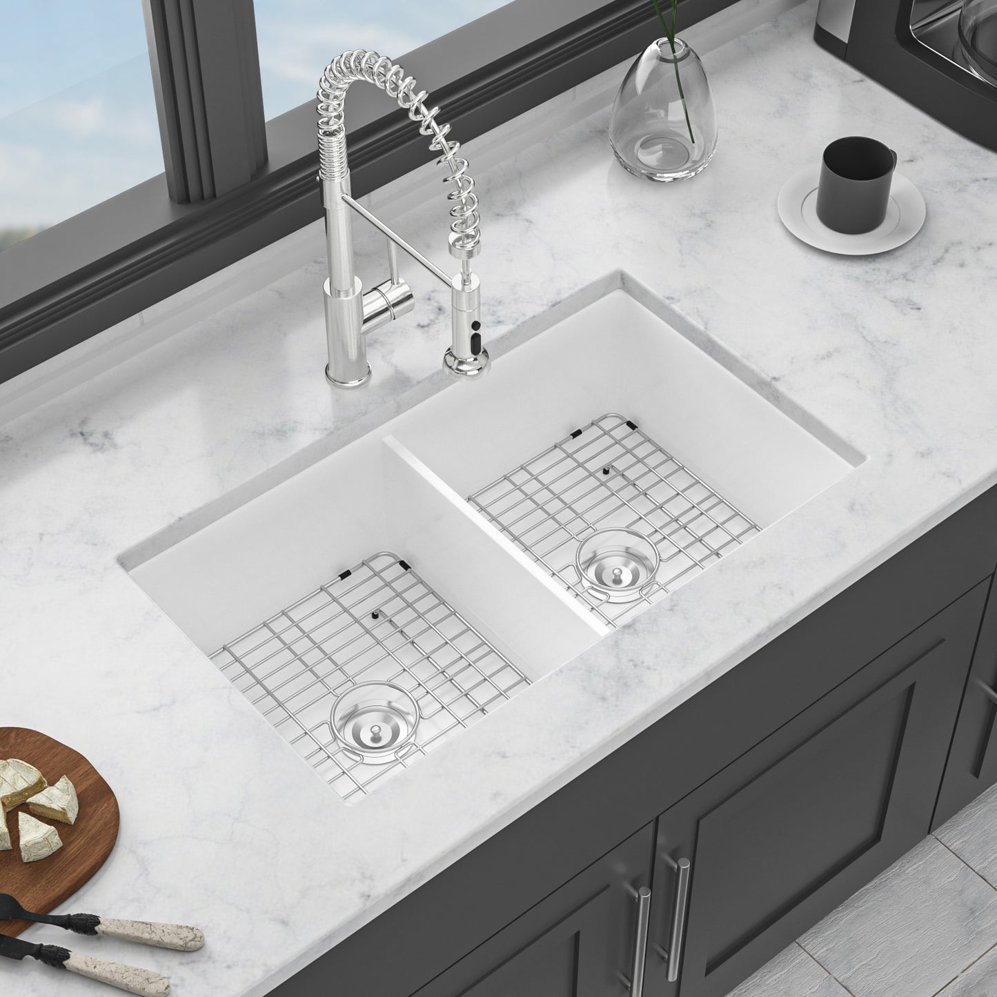 Stylish Double Bowl Ceramic Kitchen Sink