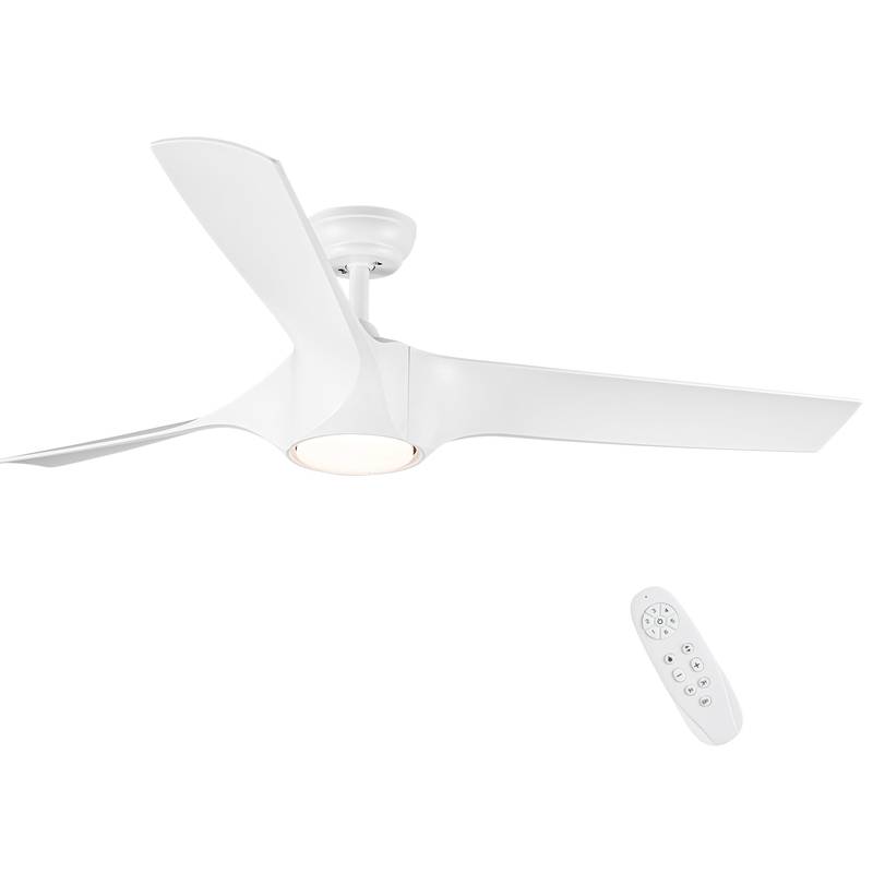 Sleek LED Ceiling Fan with White Blades