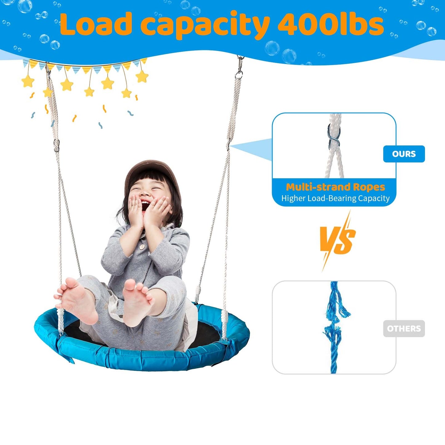 Kids' Metal Saucer Swing Set for Outdoor Fun