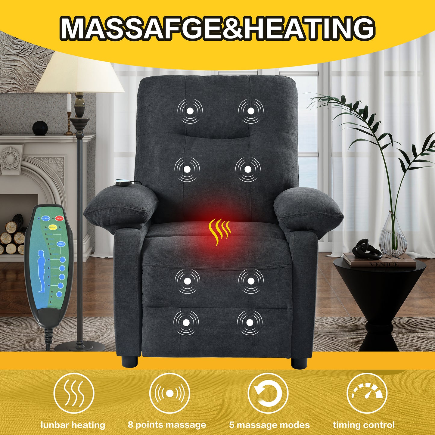 Cozy Comfort Recliner with Massage & Heat