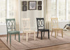 Teal Double-X Back Dining Chairs Set