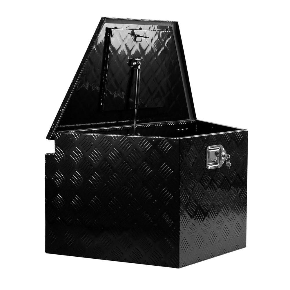 Heavy-Duty Diamond Plate Trailer Tongue Box - Weather-Resistant Tool Storage