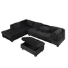 Chic Reversible Sectional Sofa with Storage Ottoman