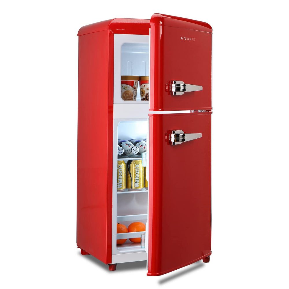 Chic Red Mini Fridge with Freezer – Perfect for Any Space!