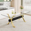 Gold Elegance Glass Dining Table
