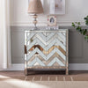 Chic Mirror-Trimmed Storage Cabinet