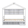 Cozy Twin House Bed with Roof & Storage
