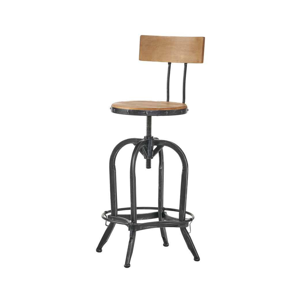 Swivel & Style: Adjustable Barstools with Wood Accent