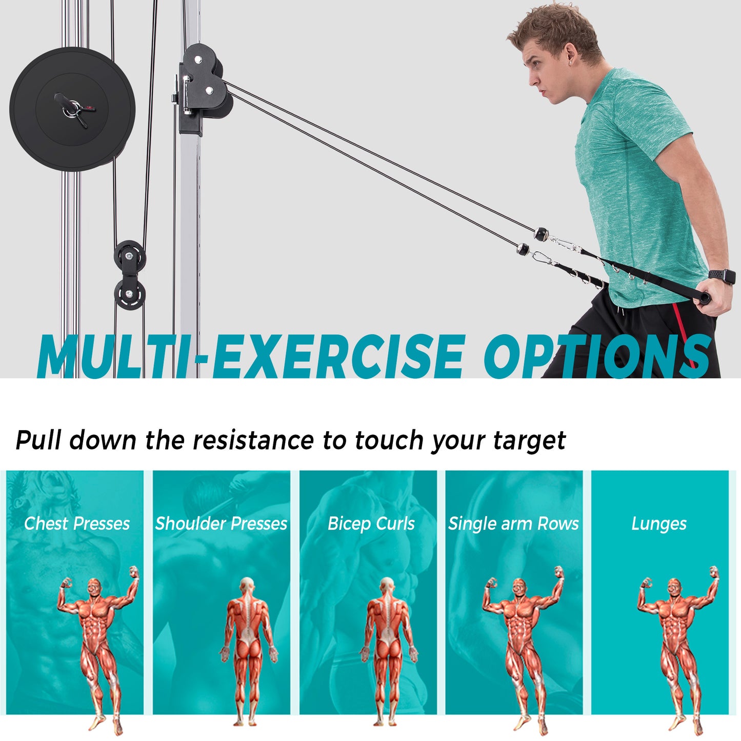 Silver Home Gym Lat Pulldown Trainer