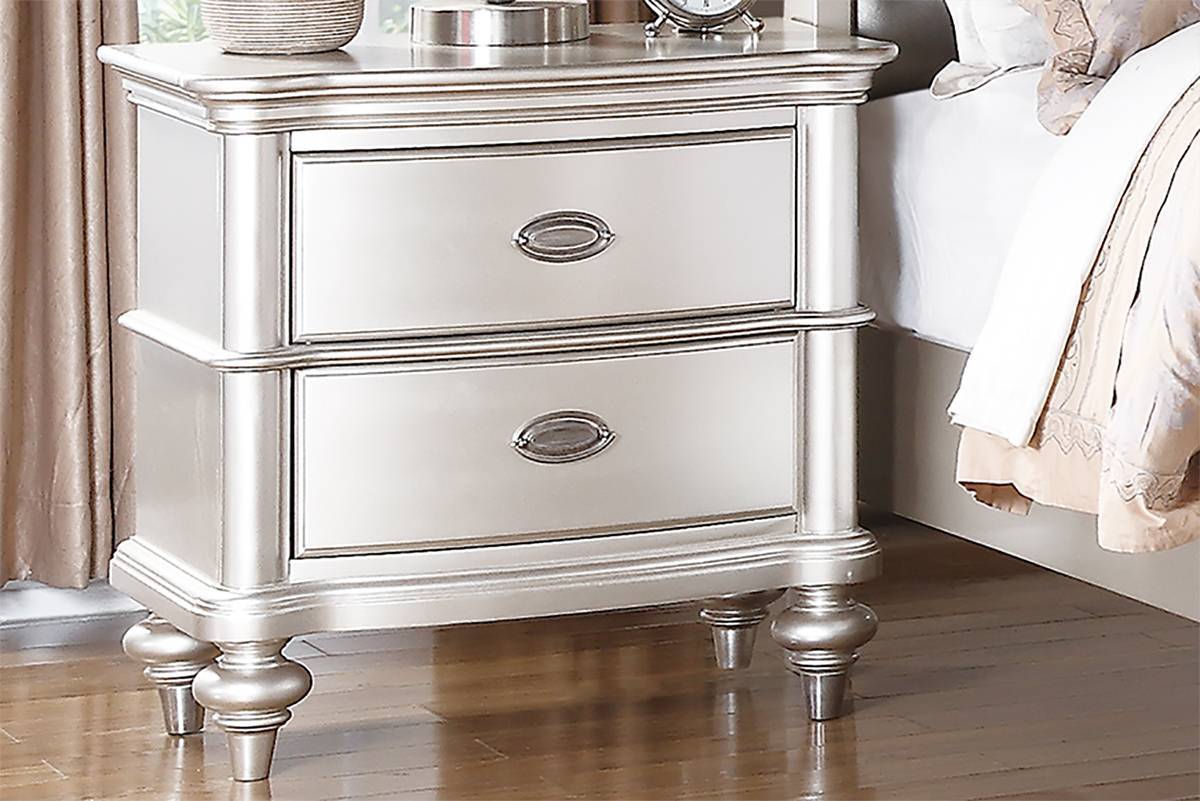 Elegant Glow Nightstand - Classic Design with Two Drawers