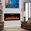 Sleek Glass Wall-Mounted Electric Fireplace with Remote & Color Flames