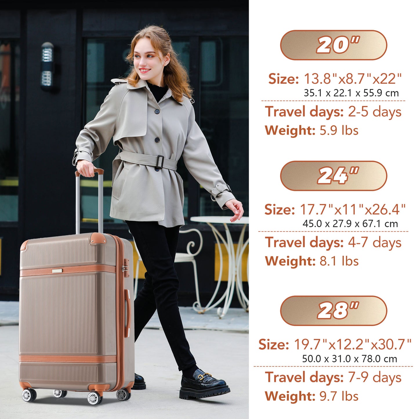 Ultra-Light Double Spinner Luggage Set