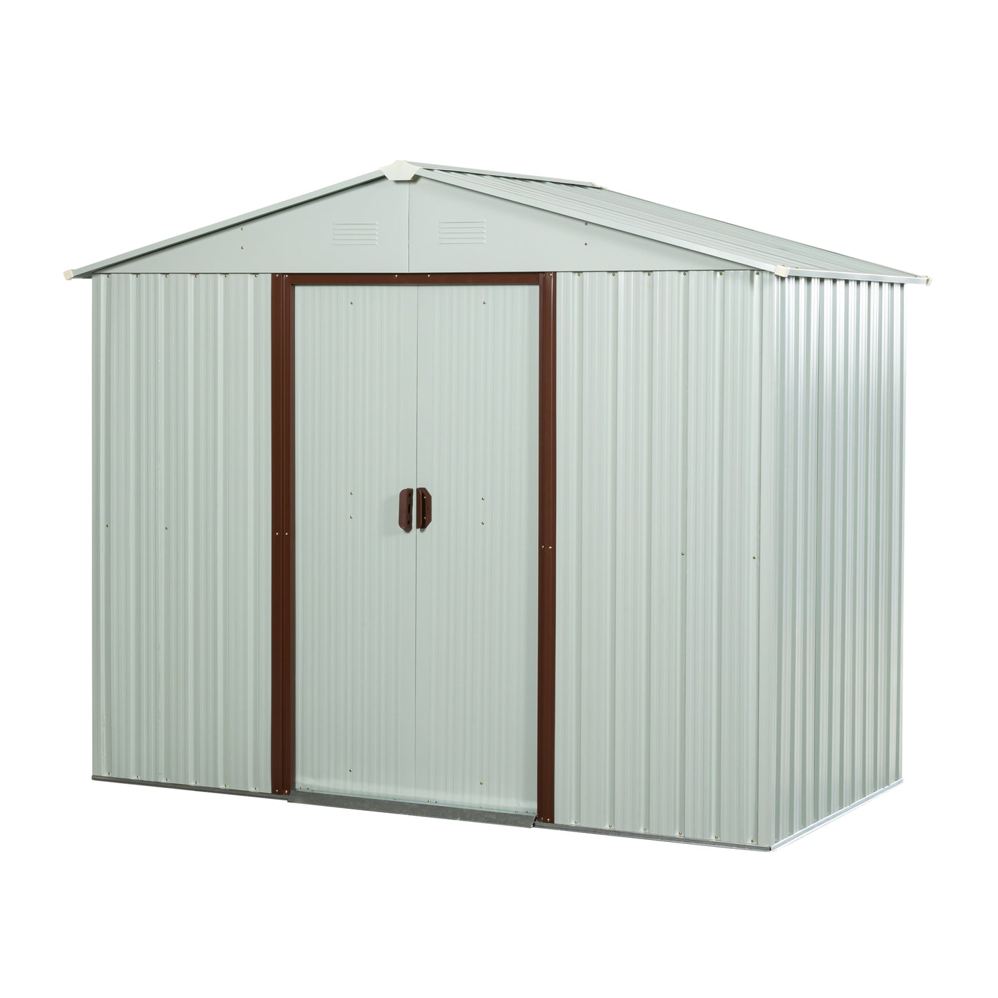 Spacious White Outdoor Metal Shed