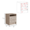 Chic Light Gray Nightstand with Two Drawers