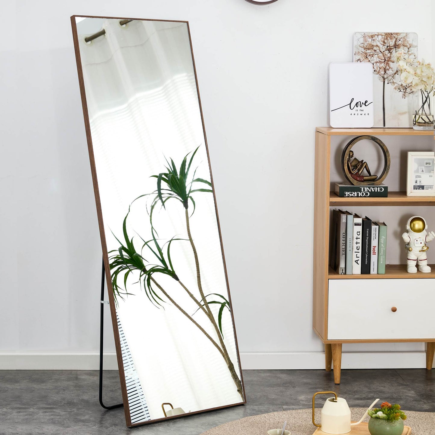 Elegant Full-Length Wood Mirror