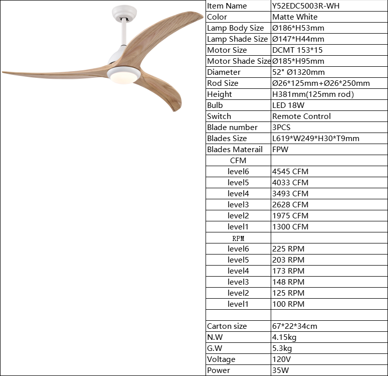 Breezy Bliss Ceiling Fan with Light & Remote