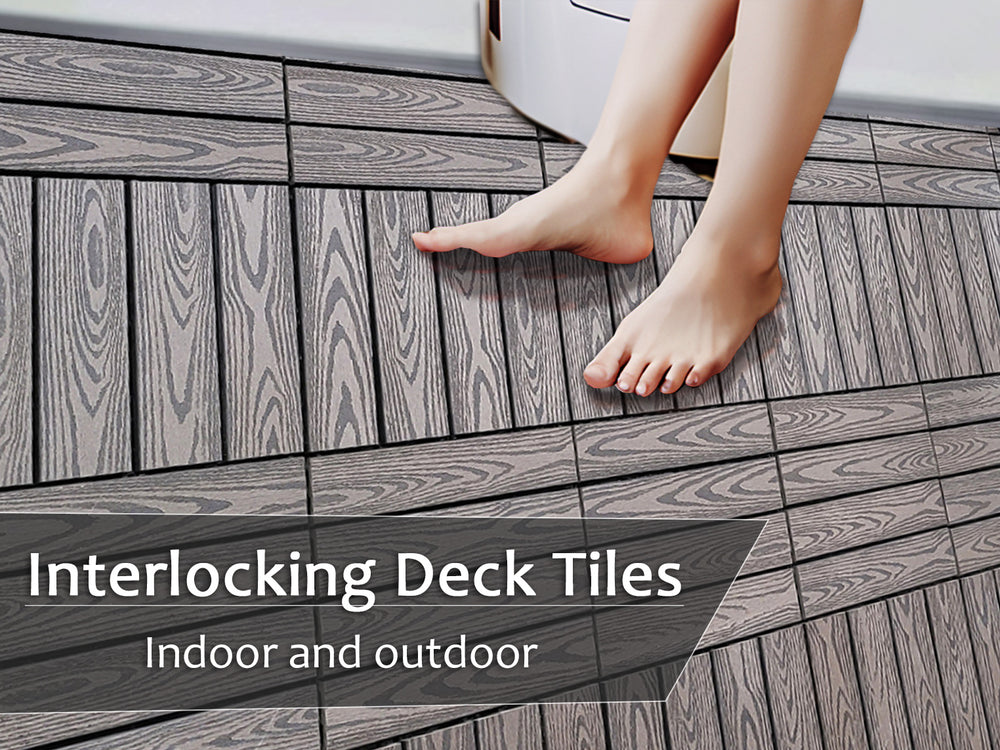 Versatile Dark Grey Deck Tile Set